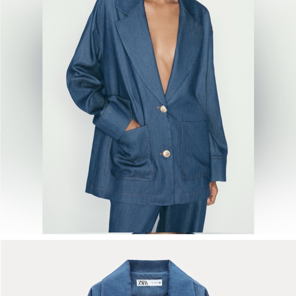Zara Linen oversized Linen Blend blazer size M. EUC